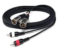 DRUT 6m Twin XLR 3 Pin Plugs to 2 x RCA Phono Plugs Lead Audio Shielded Cable 20ft