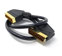 DRUT 75cm short Scart to Scart Cable Lead, 21 Pin Male to Male (Plug to Plug) RGB Cord for TV, VCR, DVD Player Gold Plated 2.5ft