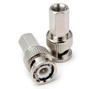 DRUT BNC Twist-On Male Plug for RG59 and RG6 Coax, 2 Pack | Tool-free BNC plugs for CCTV, SDI video and radio coax; twist onto RG59 or RG6 cable by hand