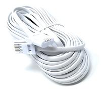 DRUT BT to BT 431A Male to Male Telephone Flat Cable Lead, White | 15m, 4 Wire, Plug, 0.5ft