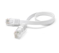 DRUT Flat CAT6 RJ45 Ethernet LAN Patch Cable, 30cm, 1ft, White