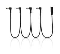 DRUT Guitar Pedal Daisy Chain Power Cable - Right Angle 5.5 x 2.1mm Splitter, 9V Power Supply Cord for Effects Pedals, Pedalboards & Guitar Accessories (4 Way)