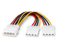 DRUT Molex 4 Pin Power Supply Y Splitter Cable, 15cm, 1 Male to 2 Female | Compatible with drives that use IDE/EIDE/ATA/PATA/Molex Type Plugs