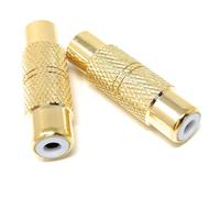 DRUT RCA Female to RCA Female Coupler, Single Phono Socket to Socket Adapter for RCA Cables, Speakers, Amplifiers, and Audio Systems (2, Gold)