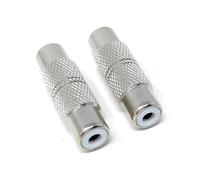 DRUT RCA Female to RCA Female Coupler, Single Phono Socket to Socket Adapter for RCA Cables, Speakers, Amplifiers, and Audio Systems (2, Silver)