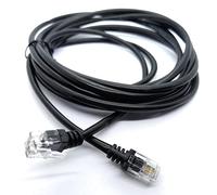 DRUT RJ11 to RJ11 ADSL 2 Broadband Modem Cable, 3m 10ft, Black | High Speed, Telephone, Transmits Data Up to 100 Mbits sec, 26 AWG, Supports Analogue or Digital DSL ISDN Applications