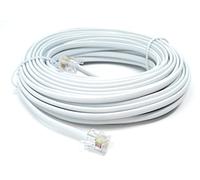 DRUT RJ11 to RJ11 Telephone Landline Cable, 15m, White