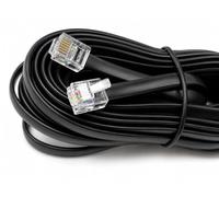 DRUT RJ12 to RJ12 6P6C Flat Cable Lead Plug to Plug, 5m 16.5ft Black | RJ11 with 6 pin Wire
