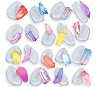 Druzy Crystal Quartz Gems Epoxy Resin Silicone Moulds Set for Geode Gemstone, Caobochon Jewellery Casting, Isomalt, Fondant Cake Decoration 18-Count 0.9-1.6inch
