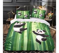 DRVASMXCP Panda Climbing Bamboo Comforter Cover 3D Design Printed Luxury 3 Piece Bedding Set Zipper Quilt Cover Super Soft Breathable for Kids Teens Adults Women Youth Teenagers King（220x240cm）