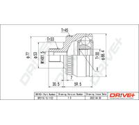 Driveshaft CV joint DP2110.10.1122 Drve+ for AUDI VW SKODA