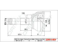 Drve+ DP2110.10.1153 Joint Kit, drive shaft for CITROËN,FIAT,PEUGEOT