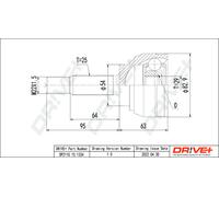 Driveshaft CV joint DP2110.10.1334 Drve+ for MITSUBISHI VOLVO