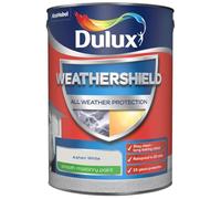 DRW Ashen White Weathershield Smooth Masonry Paint 5L | Exterior Wall Paint | Long Lasting Weather Protection | Smooth Matt Finish for Brick Render Concrete and Stone