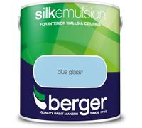 DRW Blue Glass Walls and Ceilings Silk Emulsion Paint 2.5L | Interior Wall and Ceiling Paint | Smooth Flat Silk Finish | Durable Everyday Room Paint for Living Room Bedroom Hallway and Dining Room