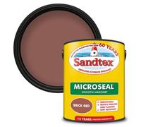 DRW Brick Red Microseal Smooth Masonry Paint 5L | Exterior Wall Paint for Brick Render Concrete and Stone | Long Lasting Weather Protection | Smooth Matt Masonry Finish for Exterior Walls