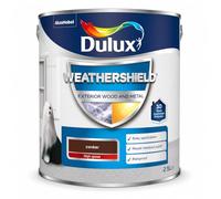 DRW Conker Weathershield Exterior Gloss Paint 2.5L | Exterior Wood and Metal Paint | One Coat High Shine Weatherproof Finish | Durable Outdoor Paint for Doors Gates Railings