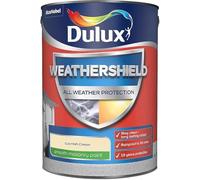DRW Cornish Cream Weathershield Smooth Masonry Paint 5L | Exterior Wall Paint | Long Lasting Weather Protection | Smooth Matt Finish for Brick Render Concrete and Stone