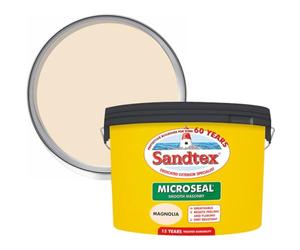 DRW Magnolia Microseal Smooth Masonry Paint 7.5L | Exterior Wall Paint for Brick Render Concrete and Stone | Long Lasting Weather Protection | Smooth Matt Masonry Finish for Exterior Walls