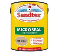 DRW Mid Stone Microseal Smooth Masonry Paint 5L | Exterior Wall Paint for Brick Render Concrete and Stone | Long Lasting Weather Protection | Smooth Matt Masonry Finish for Exterior Walls