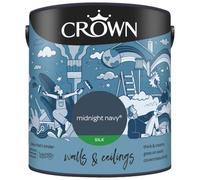 DRW Midnight Navy Silk Emulsion Paint 2.5L | Interior Wall and Ceiling Paint | Smooth Flat Matt Finish | Durable Everyday Room Paint for Living Room Bedroom Hallway and Dining Room