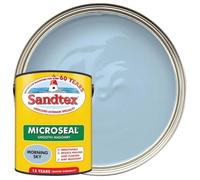 DRW Morning Sky Microseal Smooth Masonry Paint 5L | Exterior Wall Paint for Brick Render Concrete and Stone | Long Lasting Weather Protection | Smooth Matt Masonry Finish for Exterior Walls