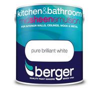 DRW Pure Brilliant White Kitchen and Bathroom Paint 2.5L | Interior Moisture Resistant Wall Paint | Durable Mid Sheen Finish | Mould Resistant Paint for Kitchens Bathrooms and Utility Rooms