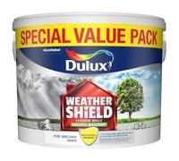 DRW Pure Brilliant White Weathershield Smooth Masonry Paint 7.5L | Exterior Wall Paint | Long Lasting Weather Protection | Smooth Matt Finish for Brick Render Concrete and Stone