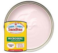 DRW Somerset Pink Microseal Smooth Masonry Paint 5L | Exterior Wall Paint for Brick Render Concrete and Stone | Long Lasting Weather Protection | Smooth Matt Masonry Finish for Exterior Walls