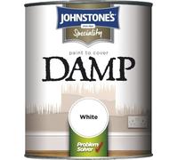 DRW White Paint To Cover Damp 750ml | Damp Proof Interior Paint | High Opacity Damp Stain Cover for Plaster Brickwork Cement and Stone