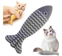 DRXRD Cat Toys Fish, 1/3 PCS Catnip Toys Fish, Cat Toys Self Play, Indoor Cat Toys for Catnip Fish, Interactive Kitten Exercise Kicker Toys, Chew Bite Supplies for Cat Toys Self Play Gray-1PCS