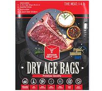 Dry Age Bag for Beef Steak. Easily Create Delicious DIY Aged Meat. Breathable Membrane Kit, Lab Tested Safe & Effective 5pcs. 8x12 in (20x30 cm), 1-4 lb 0.5-2 kg - Artisan Meat LAB