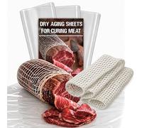Dry Aging Sheets & Elastic Net Kit (3 Sheets + 36" Net) for Meat Curing - Breathable Curing Wrap for Capocollo, Soppressata, Lonza & More