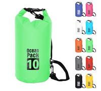 Dry Bag 10L, Boat Dry Bags Green Waterproof Bag Dry Sack Roll Top Long Adjustable Shoulder Strap 2L/5L/10L/20L/30L/40L for Drifting Boating Kayaking Fishing Rafting Swimming Camping Canoeing Surfing