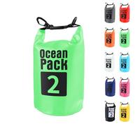 Dry Bag 2L, Boat Dry Bags Green Waterproof Bag Dry Sack Roll Top Long Adjustable Shoulder Strap 2L/5L/10L/20L/30L/40L for Drifting Boating Kayaking Fishing Rafting Swimming Camping Canoeing Surfing