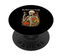 Dry Bones Come To Life Skeleton Floral Gothic Aesthetic PopSockets Adhesive PopGrip