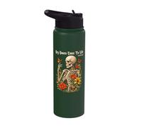 Dry Bones Come to Life Skeleton Floral Gothic Aesthetic Stainless Steel Insulated Water Bottle