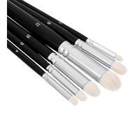 Dry Brush Miniature Painting, 6Pcs Professional Dry Brush Set Beginner's Practical Miniature Paint Brushes for Acrylic Painting Tabletop Scale Model(Black)