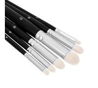 Dry Brush Miniature Painting, 6Pcs Professional Dry Brush Set Beginner's Practical Miniature Paint Brushes for Acrylic Painting Tabletop Scale Model(Black Silver Tail)