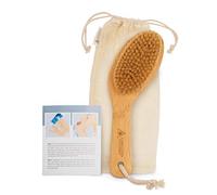 Dry Brush - Sustainable Bamboo Body Scrub Brush with Travel Bag and How-to Dry Brush Guide for Skin Care, Great Gift for Self Care, Exfoliating, Cellulite, Dry Skin - Conscious Coconut