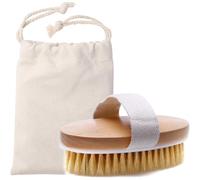 Dry Brushing Body Brush & Storage Bag,Exfoliating Brush Natural Bristle Bath Brushs for Remove Dead Skin Toxins Cellulite,Treatment,Improves Lymphatic Functions,Exfoliates,Stimulates Blood Circulation