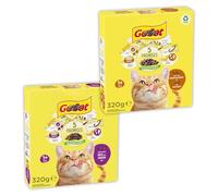 Dry Cat Food, Chicken & Turkey with Vegetables and Duck & Chicken Mix - Bundle of 2 x 320g (Total 640g), Complete & Balanced, No Artificial Colours