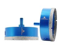 Dry Diamond Core Drill Bit,BRSCHNITT 100mm Diamond Hole Saw Core Drill Bit with Triangle Shank for Porcelain Tile Ceramic Stone Granite Marble（2pcs）