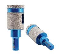 Dry Diamond Core Drill Bit,BRSCHNITT 2pcs 1 inch Diamond finger milling bit Triangle Shank for Porcelain Tile Ceramic Stone Granite Marble