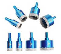 Dry Diamond Core Drill Bit Set,BRSCHNITT 20/25/35/50mm Diamond Hole Saw Core Drill Bit with Triangle Shank for Porcelain Tile Ceramic Stone Granite Marble
