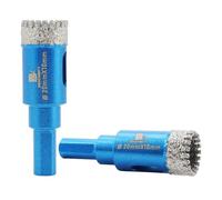 Dry Diamond Core Drill Bit Set,BRSCHNITT 2pcs 20mm Diamond Hole Saw Core Drill Bit with Triangle Shank for Porcelain Tile Ceramic Stone Granite Marble