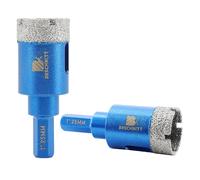 Dry Diamond Core Drill Bit Set,BRSCHNITT 2pcs 25mm Diamond Hole Saw Core Drill Bit with Hex Shank for Porcelain Tile Ceramic Stone Granite Marble