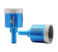 Dry Diamond Core Drill Bit Set,BRSCHNITT 2pcs 35mm Diamond Hole Saw Core Drill Bit with Triangle Shank for Porcelain Tile Ceramic Stone Granite Marble