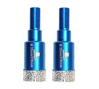 Dry Diamond Core Drill Bit Set,BRSCHNITT 2pcs/pack 20mm Diamond Hole Saw Core Drill Bit with Triangle Shank for Porcelain Tile Ceramic Stone Granite Marble