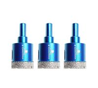 Dry Diamond Core Drill Bit Set,BRSCHNITT 3pcs 32mm Diamond Hole Saw Core Drill Bit with Triangle Shank for Porcelain Tile Ceramic Stone Granite Marble